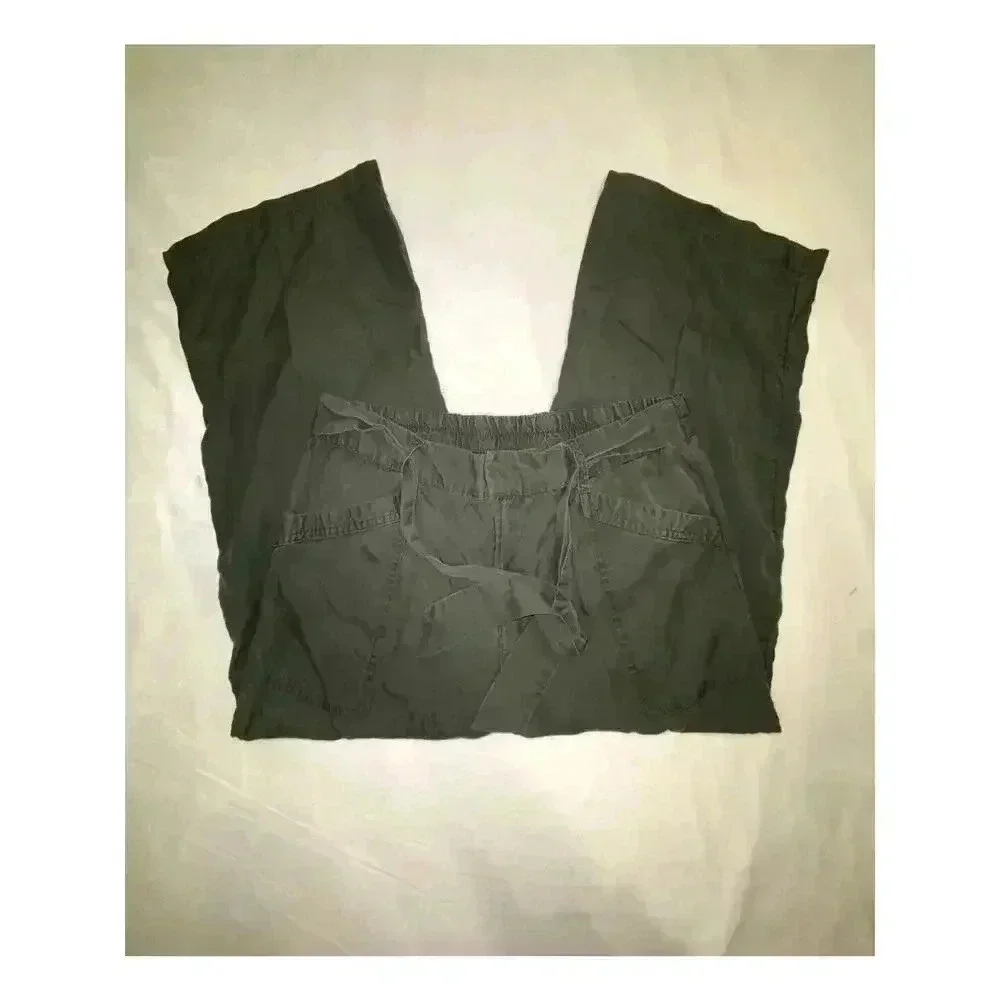 Joe Fresh Womens Olive Green Wide Leg Cropped Pants